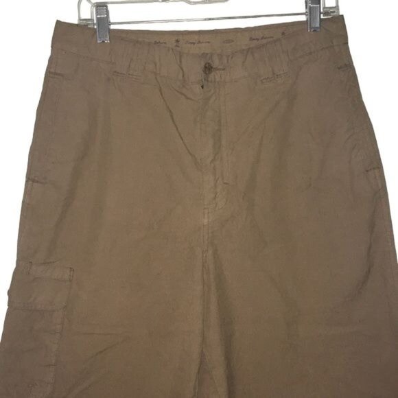 Tommy Bahama Cargo Pants 33 Brown Cotton Button Zip Pockets - Picture 2 of 8